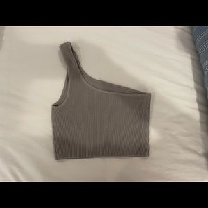 Aritzia Sculpt Knit One Shoulder Cropped Tank